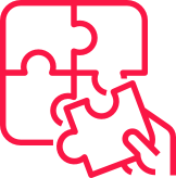Icône rouge représentant un puzzle